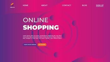 Online Shopping landing page design free vector