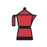 Coffee moka pot flat style png