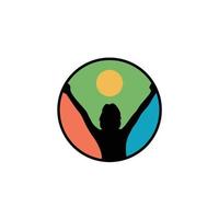 colorful human wellness logo vector