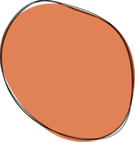 Hand drawn colored round blob clip art png