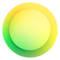 grön och gul knapp isolerat på vit bakgrund. vektor illustration.cirkel knapp med grön och gul gradienter png