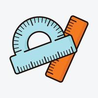 Illustration of Ruler and Protractor Vector