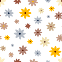 Hippie Blumen Boho nahtlos Hintergrund. Blumen- retro Muster png