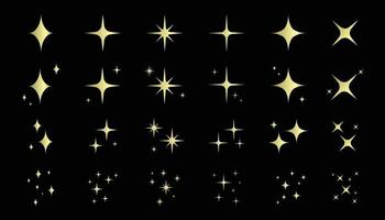 Sparkle Star Icon Vector Collection Set