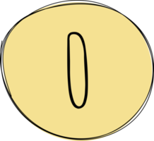 Hand drawn colored round blob with numbers clip art png