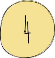 Hand drawn colored round blob with numbers clip art png