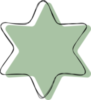 Hand drawn colored star banner png