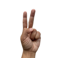 Peace hand two finger Sign photo image png