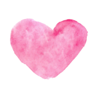 Watercolor painted heart shape. Transparent heart shape and love symbol for design png