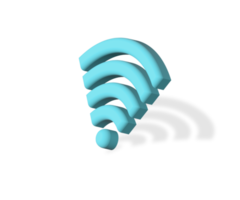 3d sans fil lien et partage réseau sur l'Internet. point chaud accès point 3d pour numérique et en ligne couverture. diffusion zone avec Wifi. 3d sans fil signal icône png