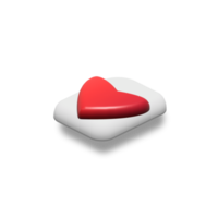 3d hart icoon met schaduw PNG