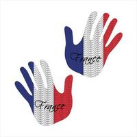 france flag hand vector graphic illustration