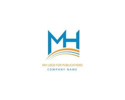 A general logo valid for all fields, two letters MH vector