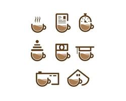 group of vector designs for coffee and cups