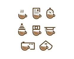 group of vector designs for coffee and cups