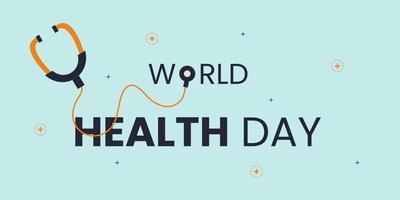 World Health day 2023 . World health day concept text design with doctor stethoscope. vector