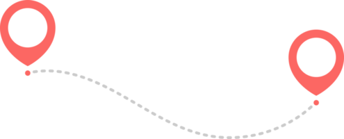 Route icon with pointer pin and dotted path png