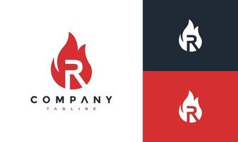 letter R fire logo vector