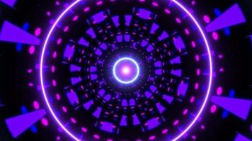 Pulsing circle light neon color geometric background art loop video