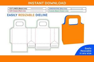 Shoes box without glue shoe box dieline template and 3D box design 1 vector