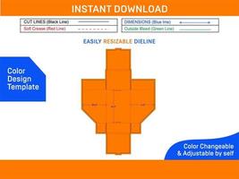 cartulina almacenamiento compartimiento caja dieline modelo y 3d hacer archivo color diseño modelo vector