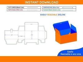 Toy corrugated box dieline template and 3D vector file Box dieline and 3D box