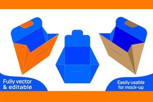 Envelope origami dieline template and 3D vector file 3D box