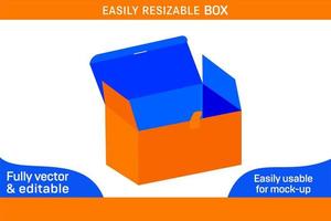 Toy corrugated box dieline template and 3D vector file 3D box