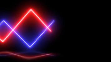 azul e vermelho brilhando néon placa fundo. ondulado laser movimento animação dentro ziguezague forma. 4k videos