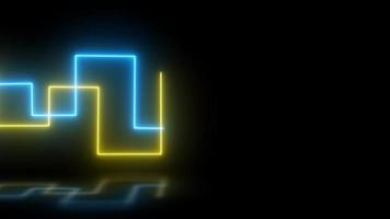 Blau tosca und Gelb glühend Neon- Zeichen Hintergrund. wellig Laser- Bewegung Animation im Platz Form. 4k Videos