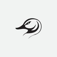 Duck Logo design vector template Linear style. Luxury line art icon. Outline Swan Bird