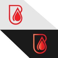 Abstract letter B blood logo design. Minimal emblem outline design . vector