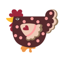 griffonnage poulet avec fleur png