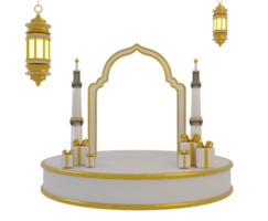 3d Islamic icon with podium png