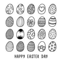 Collection of easter eggs line art. Suitable for coloring pages, coloring book, sticker, poster, card, background, etc vector