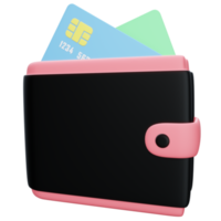 Wallet 3d icon illustration png