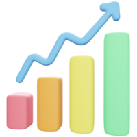 croissance analytique 3d icône illustration png