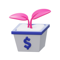 Finanzas crecimiento 3d icono ilustración png