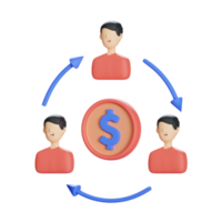 financial team 3d icon illustration png