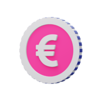 euro pièce de monnaie 3d icône illustration png