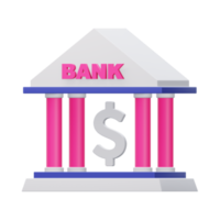 ilustración de icono 3d de banco png