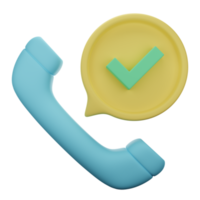 accept call 3d icon illustration png