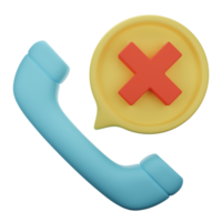 missed call 3d icon illustration png