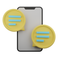 mobile chat 3d icon illustration png