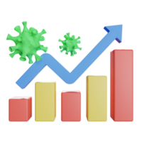 coronavírus analytics 3d ícone ilustração png