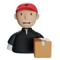 delivery man 3d icon illustration png