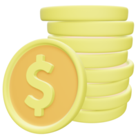 Dollar Coin 3d icon illustration png