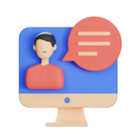 online chatten 3d Symbol Illustration png