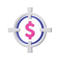 dinero objetivo 3d icono ilustración png