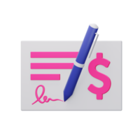 cheque 3d icon illustration png